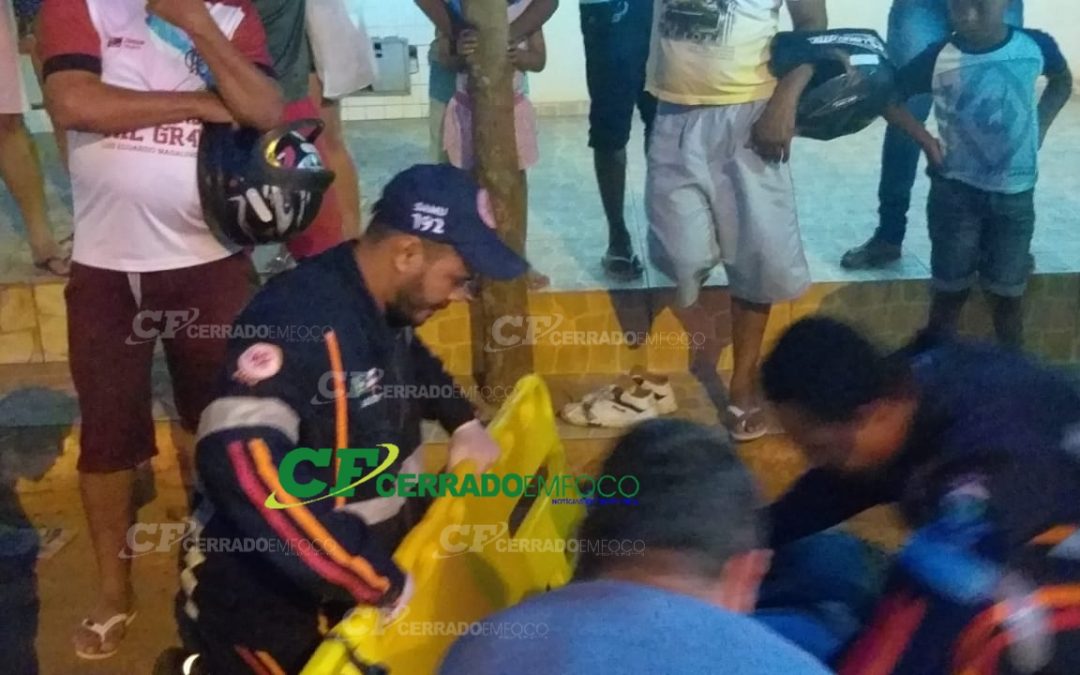 LEM: Motociclista fica ferido após motocicleta estourar pneu.