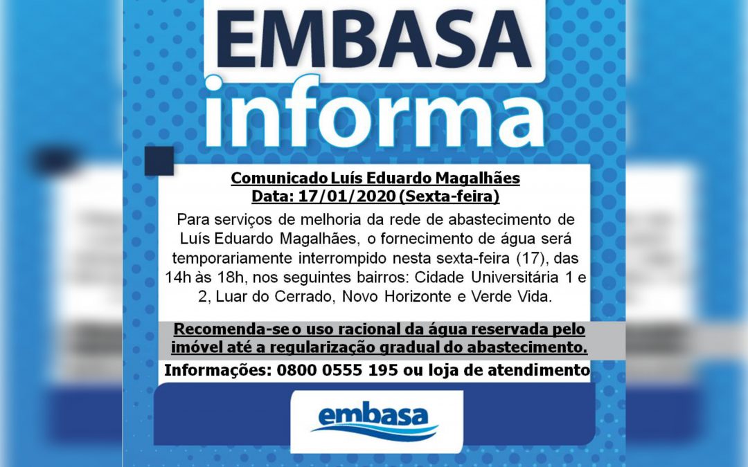 Informativo da EMBASA aos Moradores de LEM